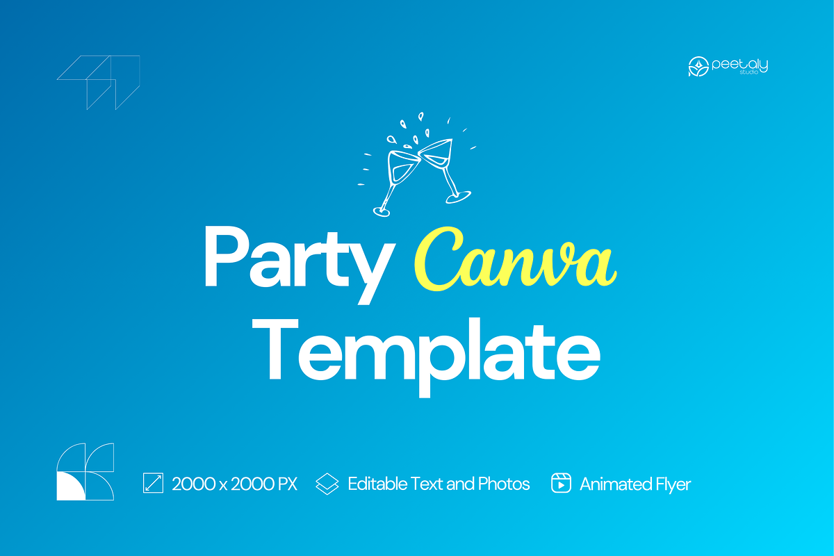 Summer Party Flyer Animated Template, a Flyer Template by PeetalyStudioDesigns (Photo 3 of 5)