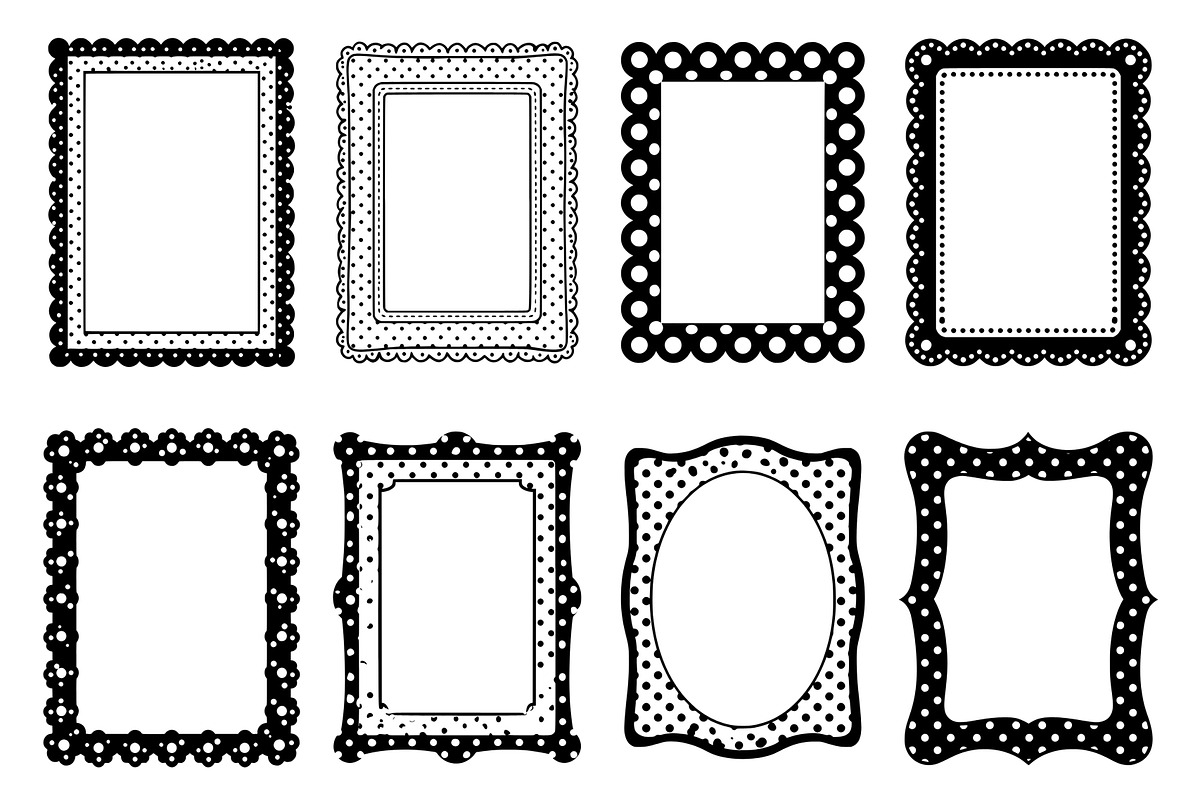 Black & White Polka Dot Frames, an Object Graphic by Pattern Whimsy (Photo 6 of 6)