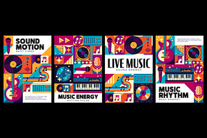 Music and sound party flyers