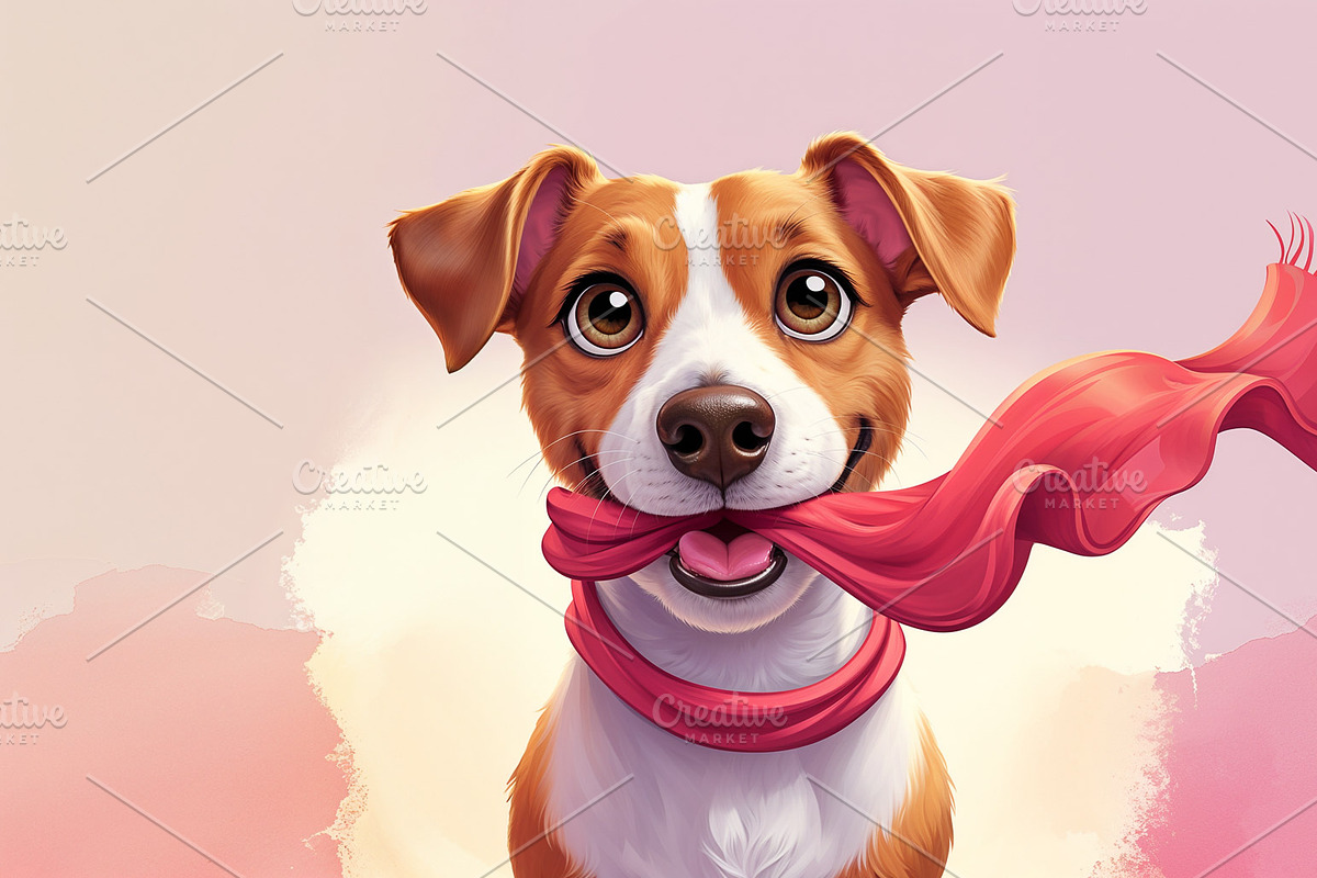 Brown and white jack russel dog, an Illustration by wavebreak