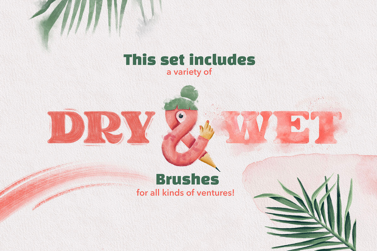 Wet & Dry Procreate Brush Set, a Brush Add-On by Shoutbam (Photo 2 of 15)