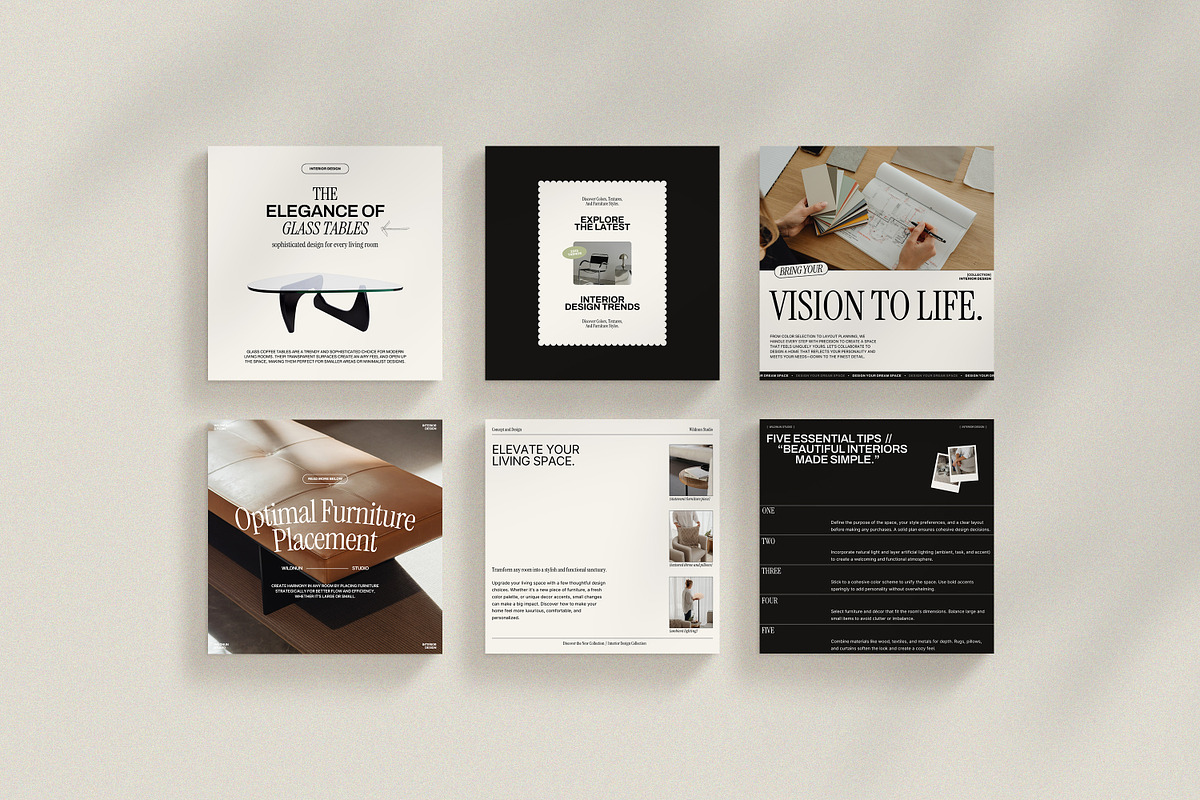 Interior Design Instagram Kit, a Social Media Template by Wildnun Studio (Photo 6 of 12)