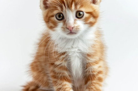 A Fluffy Ginger Kitten Posing with Innocence - Generative AI, an Animal Photo by José Manuel Gelpi