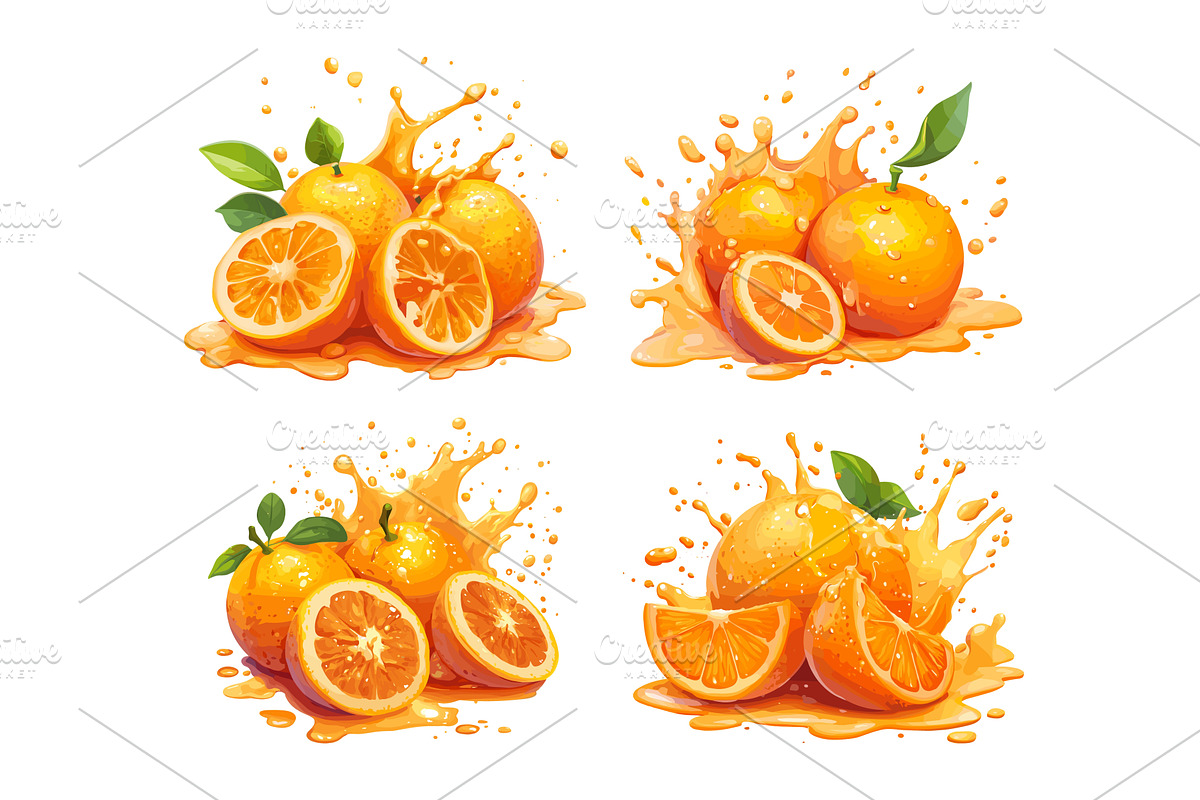 Cartoon orange juice concepts, a Food Illustration by Stock-Smart-Start