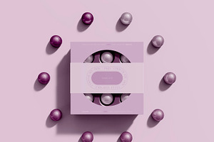 3d Box With Small Chocolates Mockup