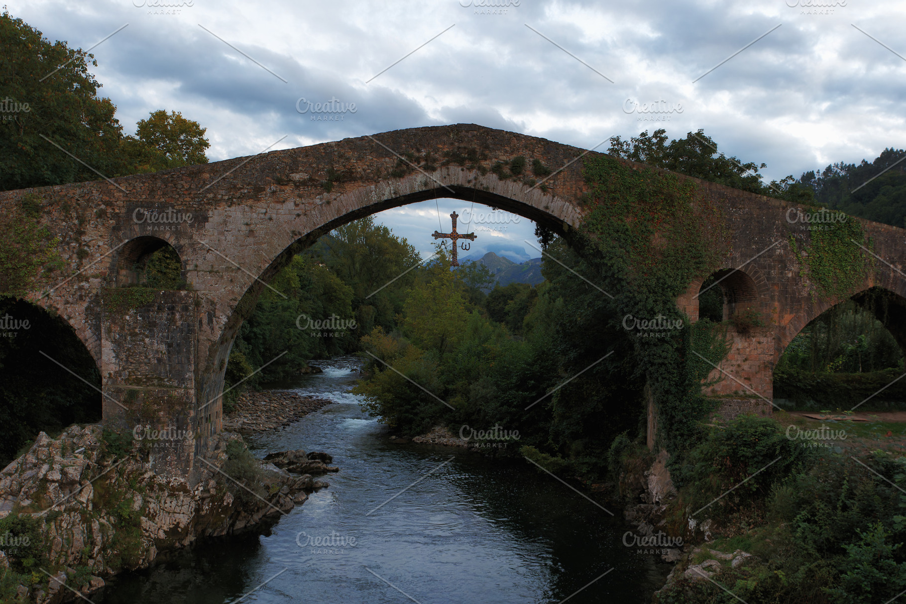 Medieval Stone Bridge over River wit, an Architecture Photo by Perpis