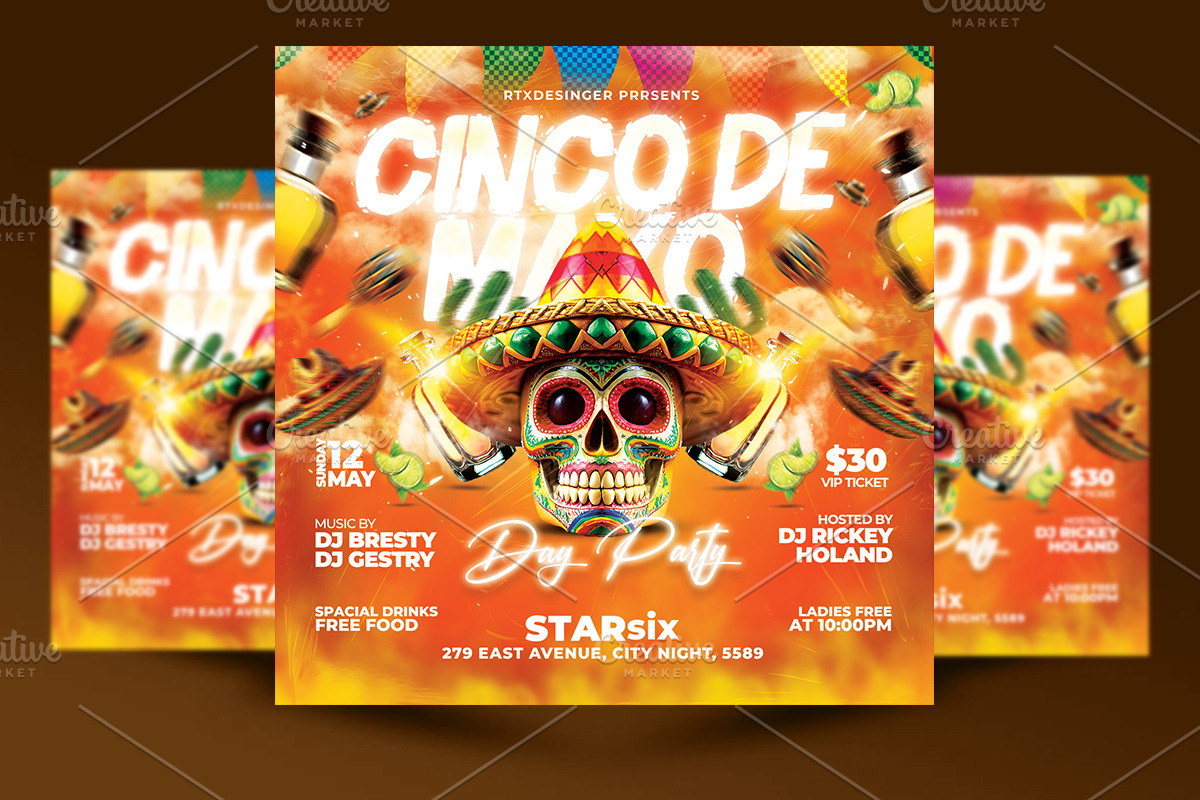 Cinco de Mayo Flyer Template, a Flyer Template by RTXdesinger99 (Photo 1 of 3)