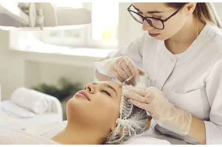 Woman is getting aesthetic treatment, a Health & Medical Photo by StudioRomantic