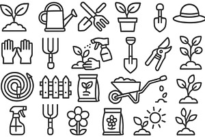 Gardening tools and plants, an Object Illustration by ZinetroN