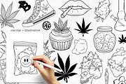 CANNABIS Procreate Stamps, a Brush Add-On by SecondOfJuly (Thumbnail 2 of 6)