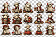 Whimsical Autumn Sheep Clipart, a Seasonal Illustration by Nicolle's Colorful Art (Thumbnail 3 of 6)