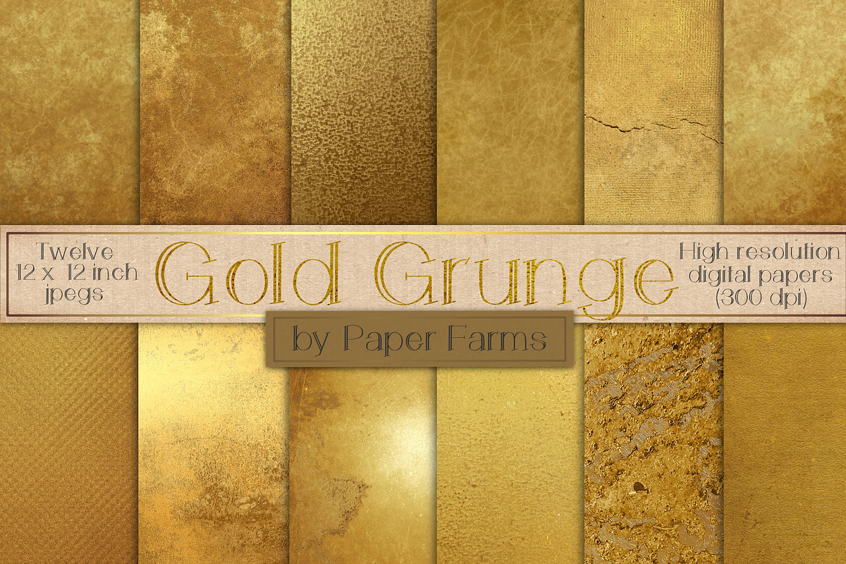 Distressed gold textures, a Texture Graphic by Paper Farms