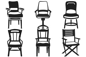 Silhouette Chair Silhouette Designs, an Object Graphic by Billah Hub