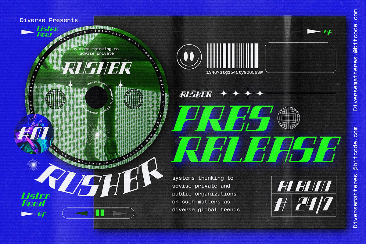 Seristic Y2K Display Typeface, a Font by graphicook (Photo 11 of 16)