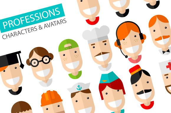 Happy Professions Character Icons