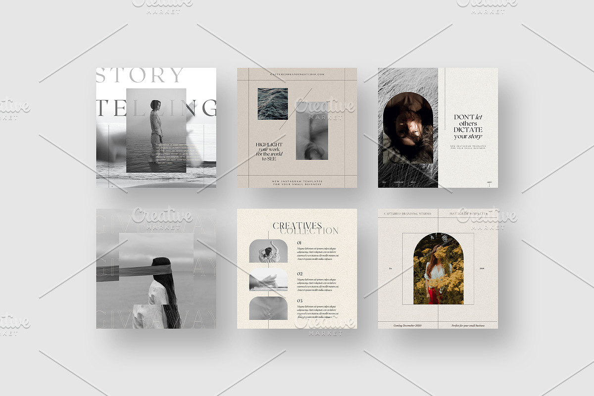 Beautiful Instagram Post Templates, a Templates & Theme by Captured ...