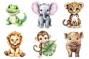 Kawaii Safari Animal Party Clipart, a Seasonal Illustration by CitraGraphics (Thumbnail 3 of 5)