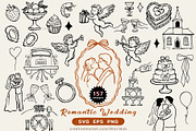 Wedding Line Art SVG Bundle Clipart, a Decorative Illustration by OKArtHub (Thumbnail 1 of 8)