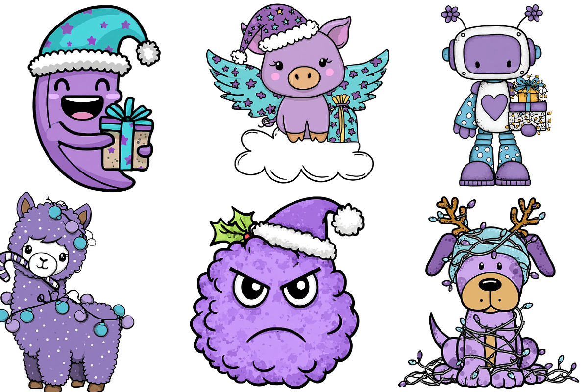 Quirky Christmas Clipart, an Illustration by DreamArtGraphic (Photo 3 of 4)