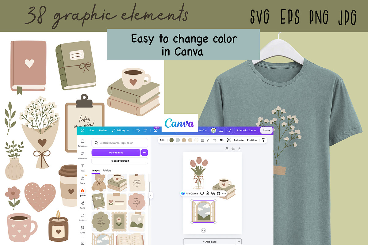 Cozy Neutral Vector Clipart Pack, an Object Illustration by NataKa (Photo 3 of 4)