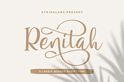 Renitah - Lovely Script Font, a Script Font by StringLabs (Thumbnail 1 of 12)