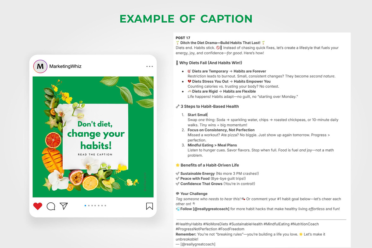 Health Coach Instagram Templates, a Marketing Template by Aks-Designs (Photo 4 of 9)