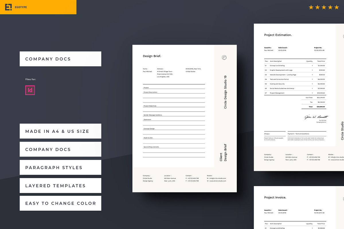 Brief - Estimation - Invoice, a Stationery Template by Egotype (Photo 1 of 10)