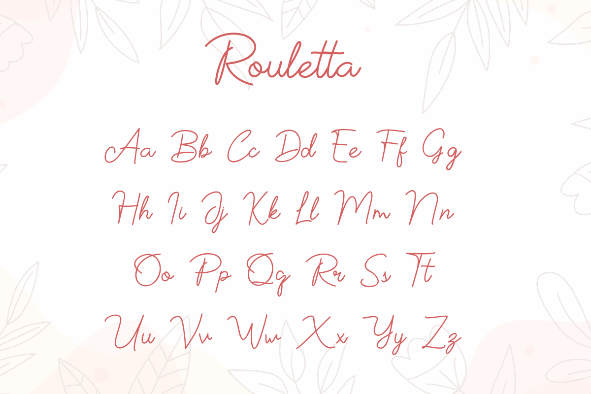 Rouletta, a Script Font by saemoon creative (Photo 6 of 7)