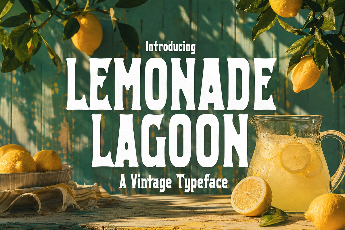 Lemonade Lagoon - Vintage Typeface, a Serif Font by HipFonts (Photo 1 of 10)