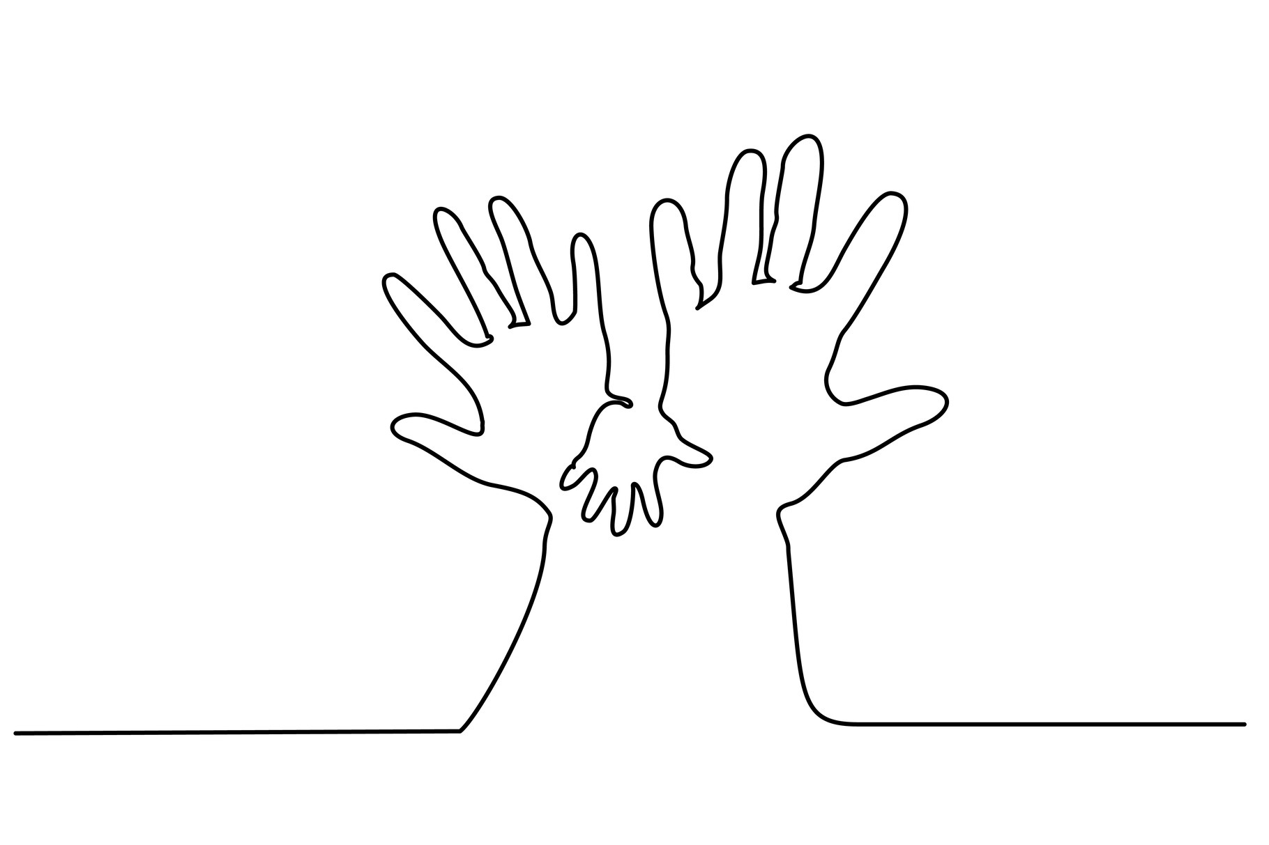 Hands woman and man holding baby, a Person Illustration by Valenty