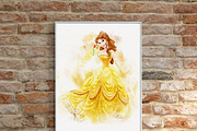 Princess Belle Watercolor Art, a Person Illustration by Designbudy (Thumbnail 6 of 12)