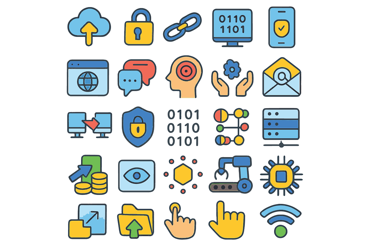 Digital Technology Icons, an Object Graphic by nikagraphic