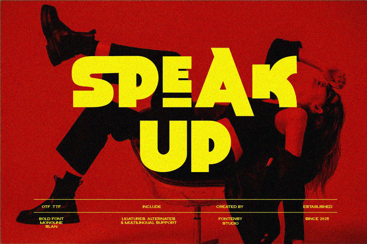 Speak Up, a Sans Serif Font by Cut Story (Photo 1 of 18)