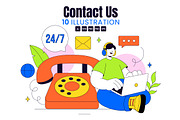 10 Contact Us Illustration, a Technology Illustration by denayunebgt (Thumbnail 1 of 4)