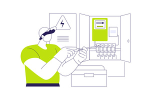 Installation of electrical equipment, an Object Illustration by Visual Generation
