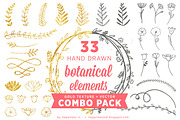 Hand Drawn Botanical Elements Pack, an Object Graphic by Fathima's Studio (Thumbnail 1 of 2)