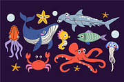 Cute Sea Animals Vector Clipart, an Animal Illustration by Luamor (Thumbnail 3 of 3)