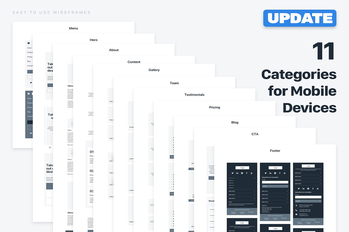 Web Wireframes Kit Desktop , Mobile preview 4