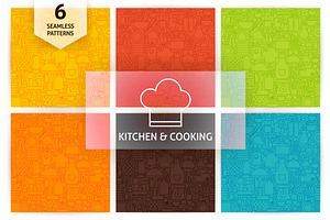Kitchen & Cooking Seamless Patterns