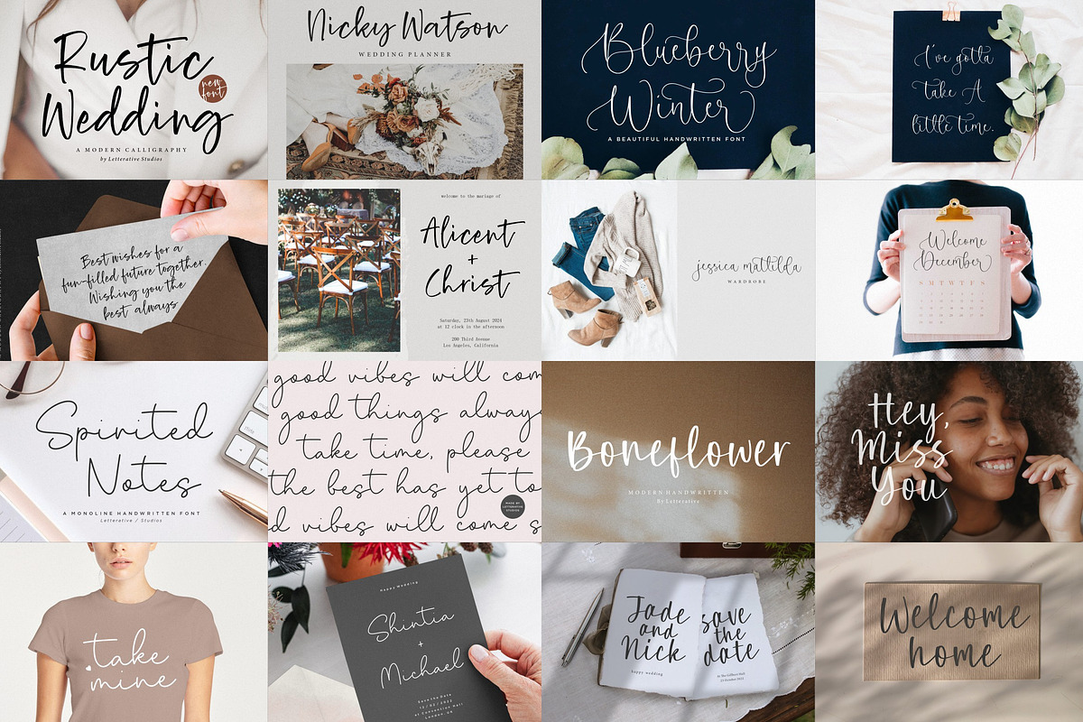 The ULTIMATE! 100 Font Bundle!, a Script Font by Letterative Studio (Photo 2 of 8)