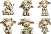 Whimsical Spring Sheep Clipart, an Illustration by Designking (Thumbnail 5 of 5)
