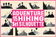 Adventure Hiking Silhouette Bundle, an Object Graphic by Designs_River (Thumbnail 1 of 16)