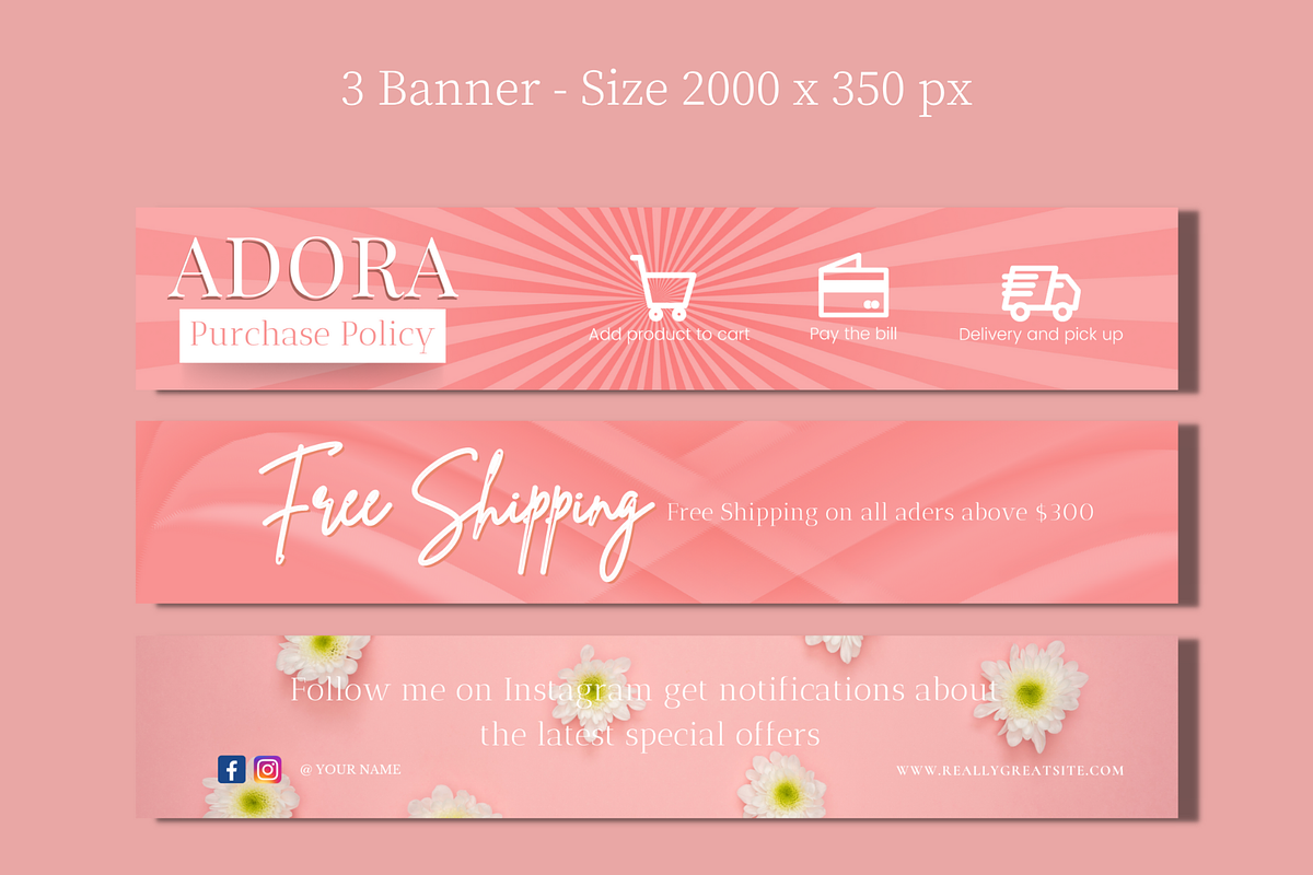 Website banner templates Rose, a Landing Page Template by Meoww_Design (Photo 4 of 7)