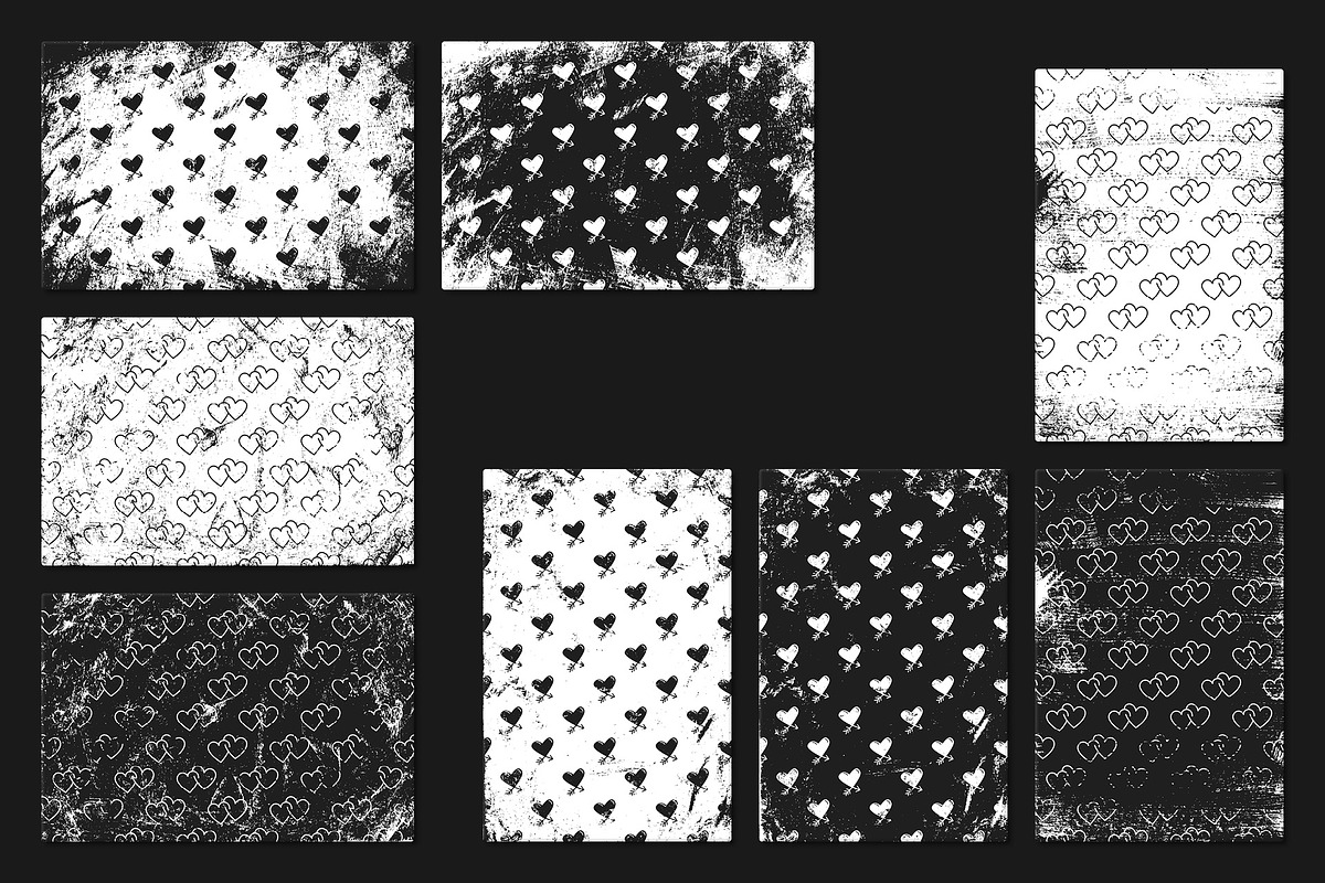 Hearts - 80 Grunge Patterns, a Pattern Graphic by Tustan (Photo 7 of 12)