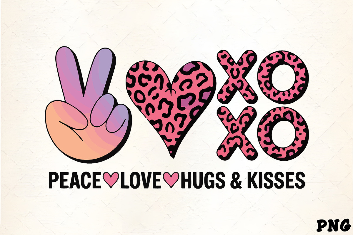 Peace love hugs kisses leopard print, an Illustration by CrexoraLab (Photo 2 of 4)