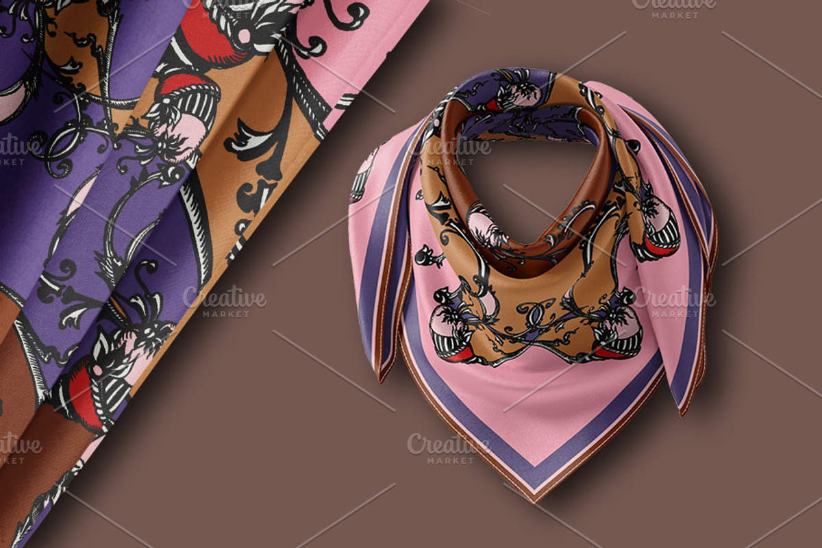 Rococo Botanique Silk Scarves Design, a Decorative Illustration by ilustrinna (Photo 10 of 12)