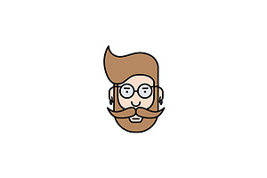 Hipster's Face Logo