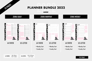 Zebra Life Planner 2022