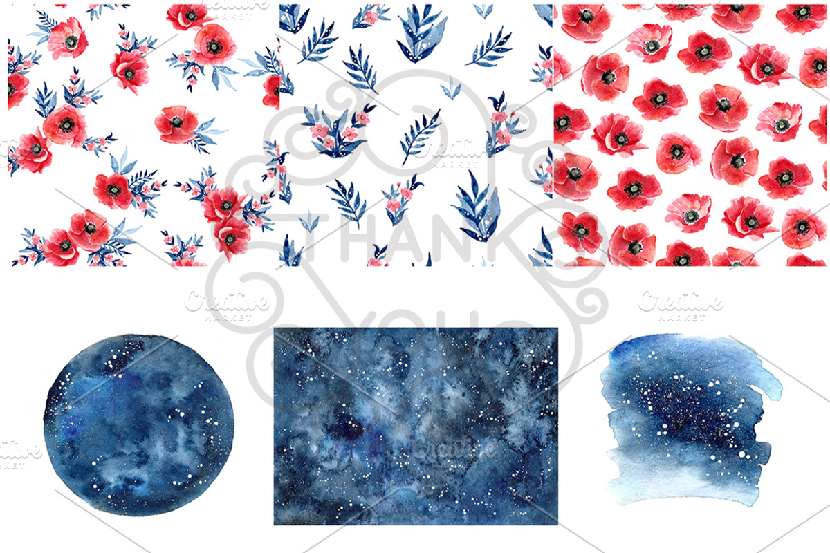 Wonderful set of watercolor grapfics, a Decorative Illustration by DigitalDream (Photo 5 of 6)