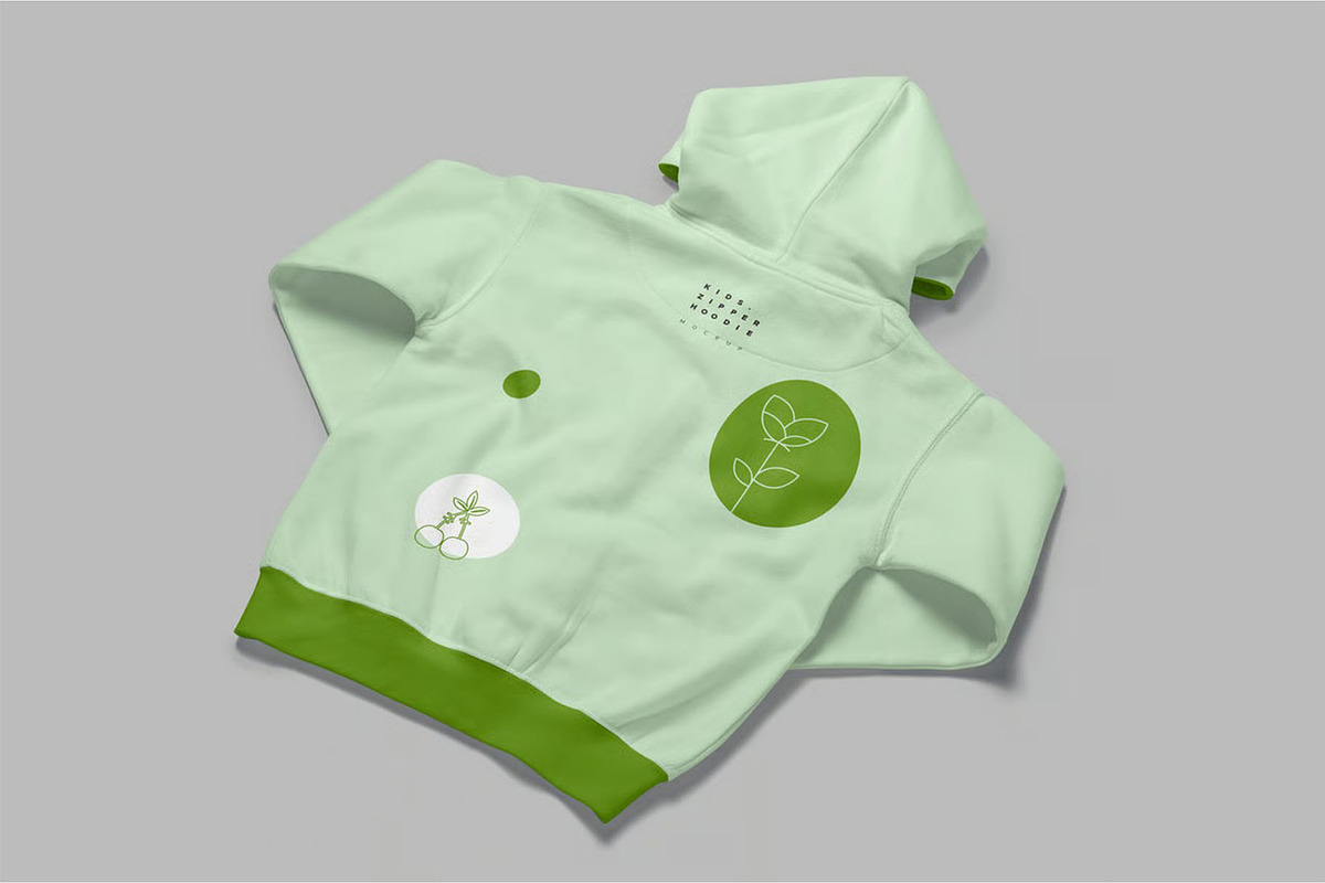 Kids Zipper Hoodie Mockups, a Hoody Mockup by megostudi0 (Photo 4 of 7)